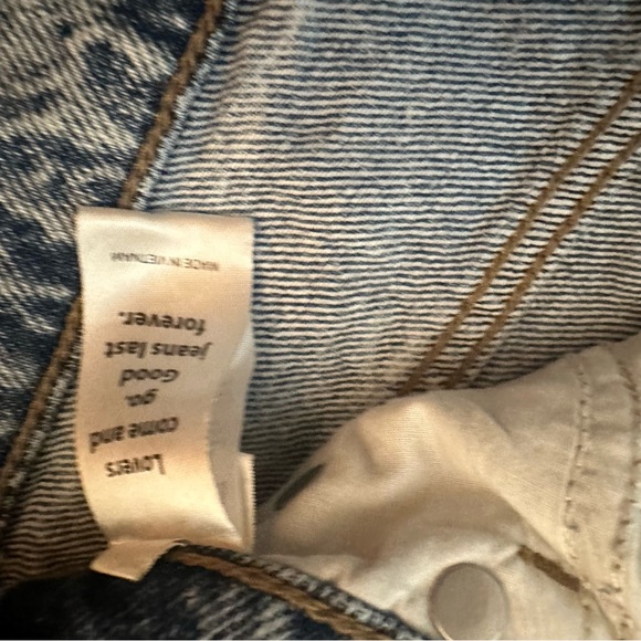 PacSun Womens Baggy Blue Jeans Painted Wide Leg Medium Wash Size 26 - Picture 16 of 16